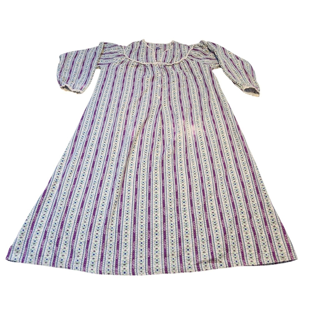 Lang of Salzburg Women's Floral Print Cotton Nightgown, Size Small